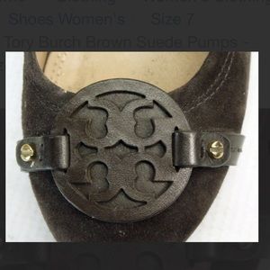 Heels women Tory Burch Brown Suede Pumps - Size 7M